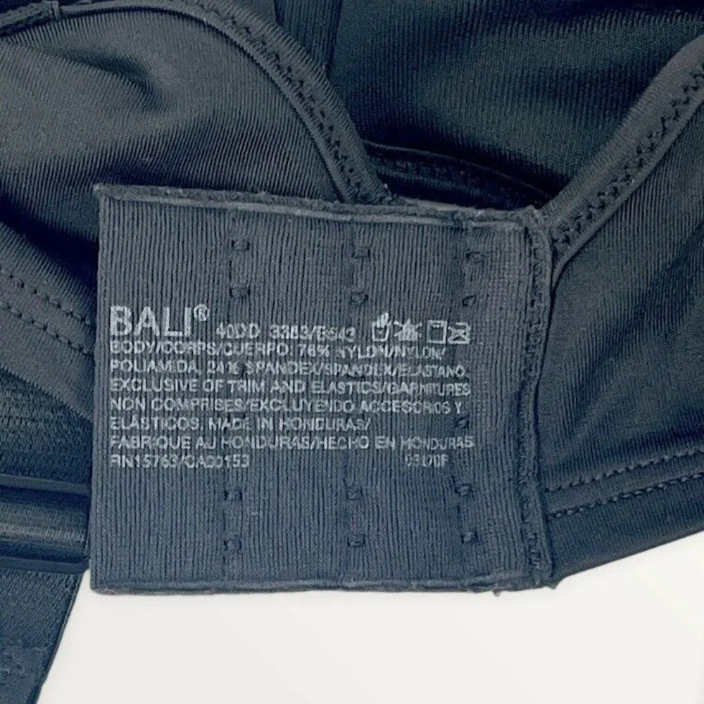 Bali Passion for Comfort Underwire‎ Bra 40DD Black